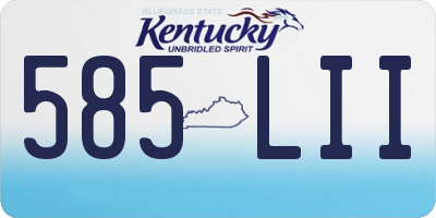 KY license plate 585LII