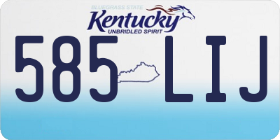 KY license plate 585LIJ