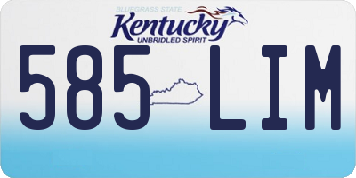 KY license plate 585LIM