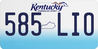 KY license plate 585LIO
