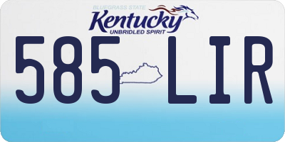 KY license plate 585LIR