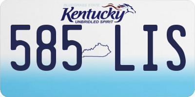 KY license plate 585LIS