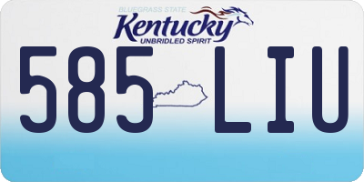 KY license plate 585LIU