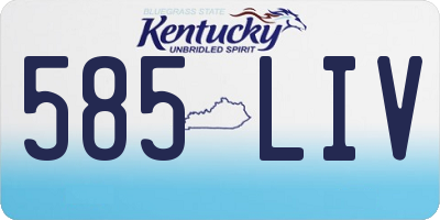 KY license plate 585LIV