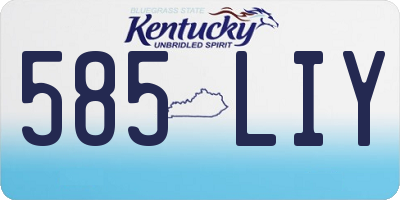 KY license plate 585LIY