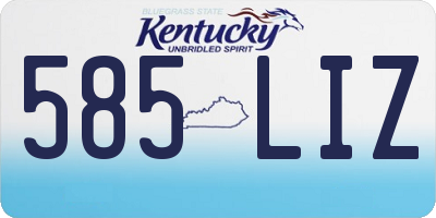 KY license plate 585LIZ