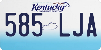 KY license plate 585LJA