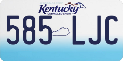 KY license plate 585LJC
