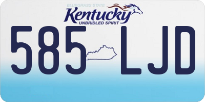 KY license plate 585LJD