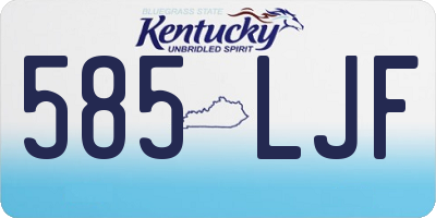 KY license plate 585LJF