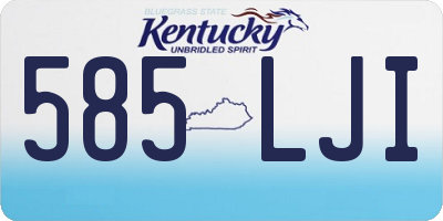 KY license plate 585LJI