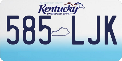 KY license plate 585LJK