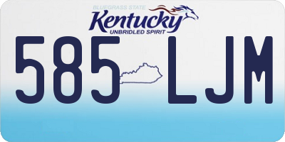 KY license plate 585LJM