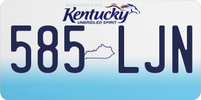 KY license plate 585LJN