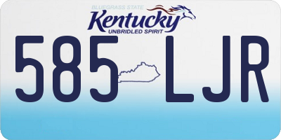 KY license plate 585LJR