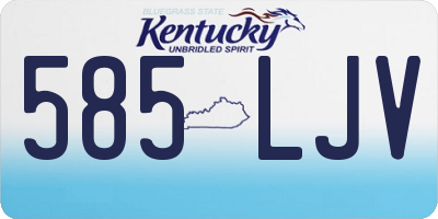 KY license plate 585LJV