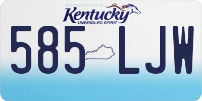 KY license plate 585LJW