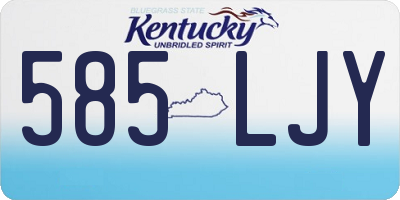 KY license plate 585LJY