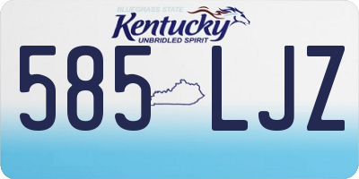 KY license plate 585LJZ