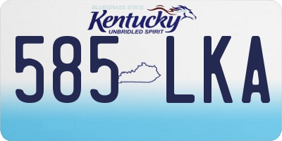 KY license plate 585LKA