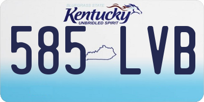 KY license plate 585LVB