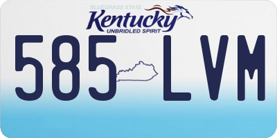 KY license plate 585LVM