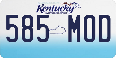 KY license plate 585MOD