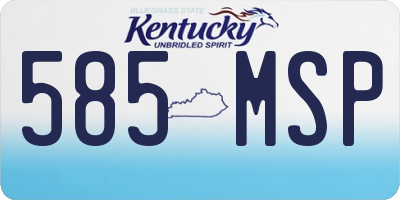 KY license plate 585MSP