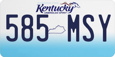 KY license plate 585MSY