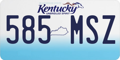 KY license plate 585MSZ