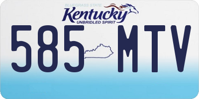 KY license plate 585MTV