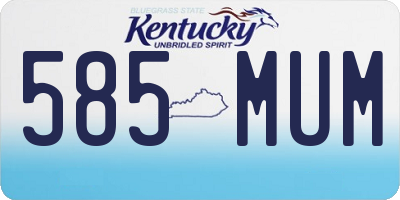 KY license plate 585MUM