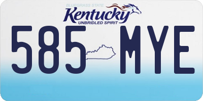 KY license plate 585MYE