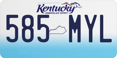 KY license plate 585MYL