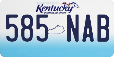 KY license plate 585NAB