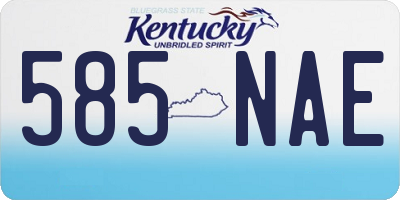 KY license plate 585NAE