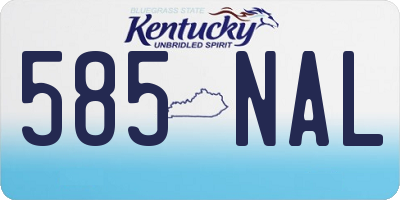 KY license plate 585NAL