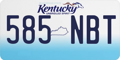 KY license plate 585NBT