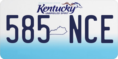 KY license plate 585NCE