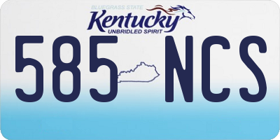 KY license plate 585NCS