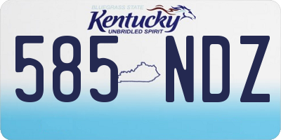KY license plate 585NDZ