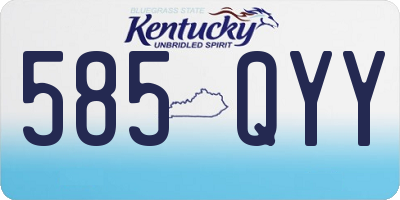 KY license plate 585QYY