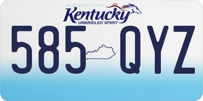 KY license plate 585QYZ