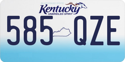 KY license plate 585QZE