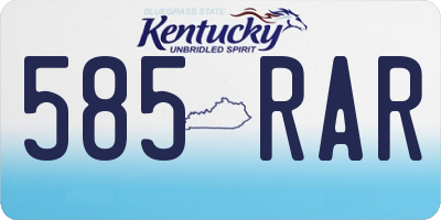 KY license plate 585RAR