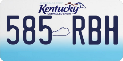 KY license plate 585RBH