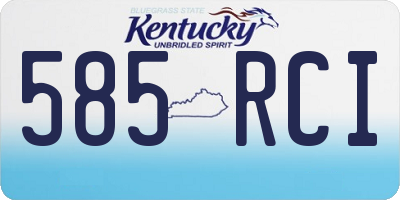 KY license plate 585RCI