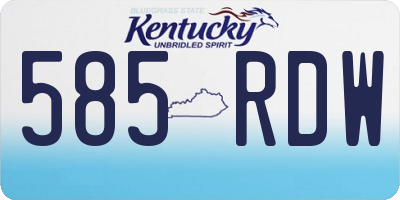 KY license plate 585RDW