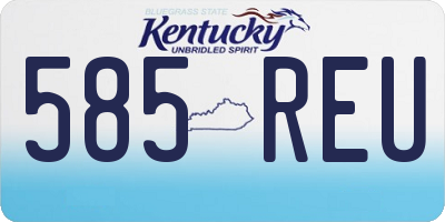 KY license plate 585REU