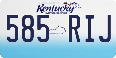 KY license plate 585RIJ